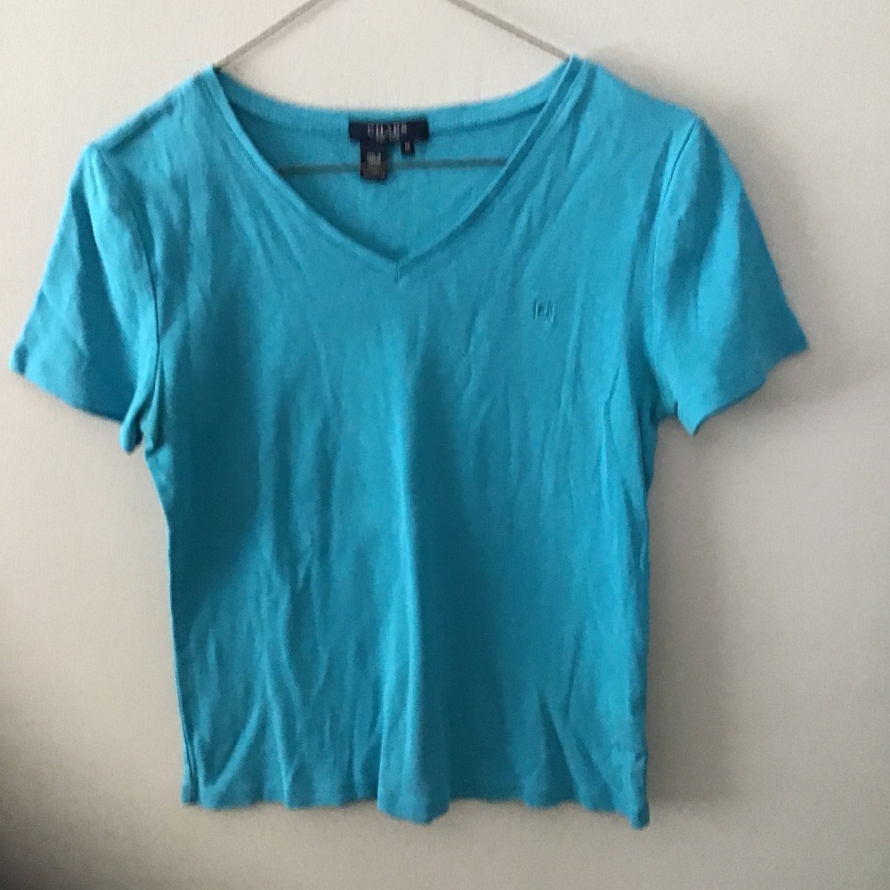 Short Sleeve Aqua Top Chaps Medium